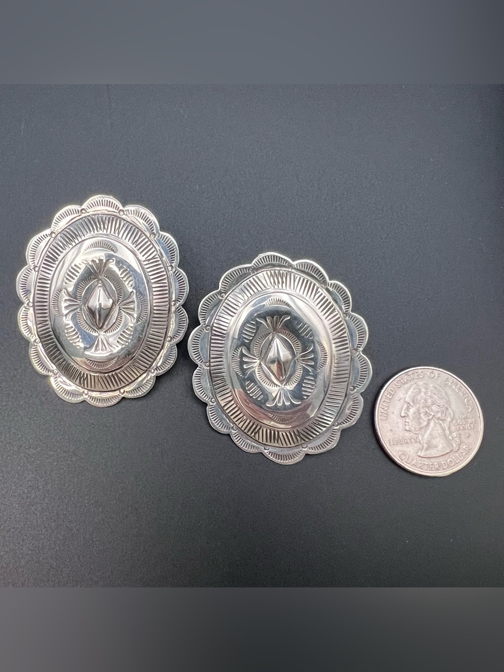Native American Concho Earrings by Jimmie James Jr
